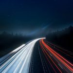 Internet Speed - Light Trails on Highway at Night