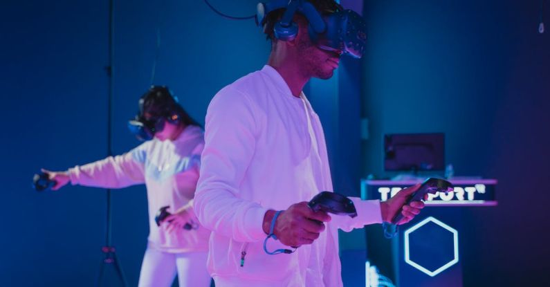 Controllers - Man Playing a Video Game while Wearing a VR Headset