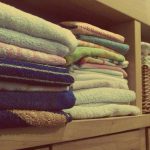 Organizing - Stack of Towels on Rack