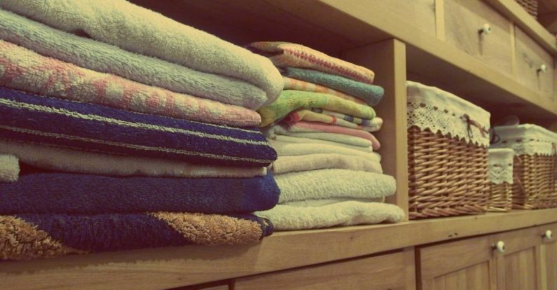 Organizing - Stack of Towels on Rack